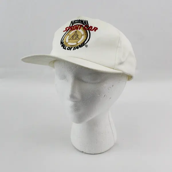 K-Products Vintage White National Sprint Car Hall of Fame Snapback Hat