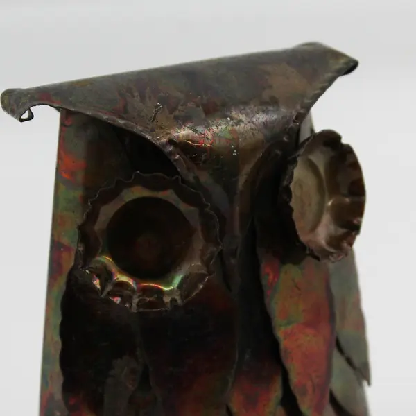 Vintage Unbranded Curtis Jere Style Small Metal Owl Sculpture 5"