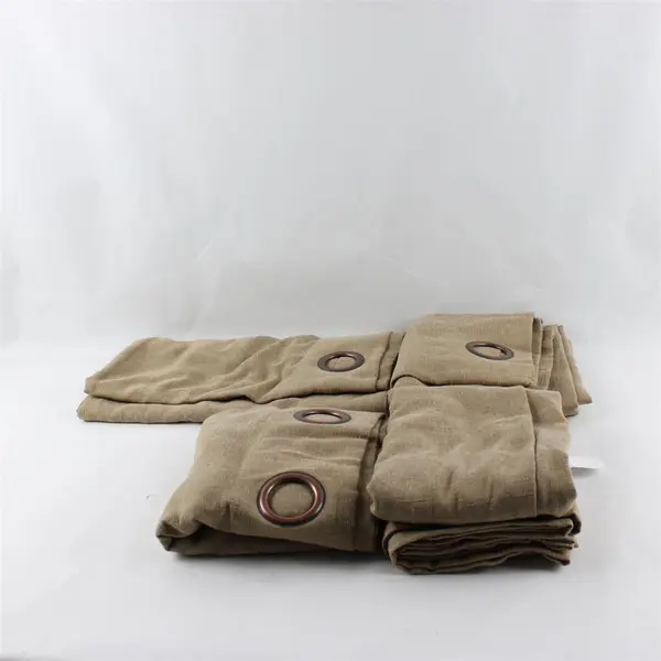 Dakota Set of 4 Taupe Brown Eyelet Curtains 50x64