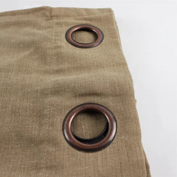 Dakota Set of 4 Taupe Brown Eyelet Curtains 50x64