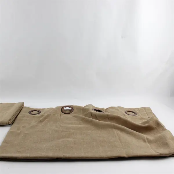Dakota Set of 4 Taupe Brown Eyelet Curtains 50x64