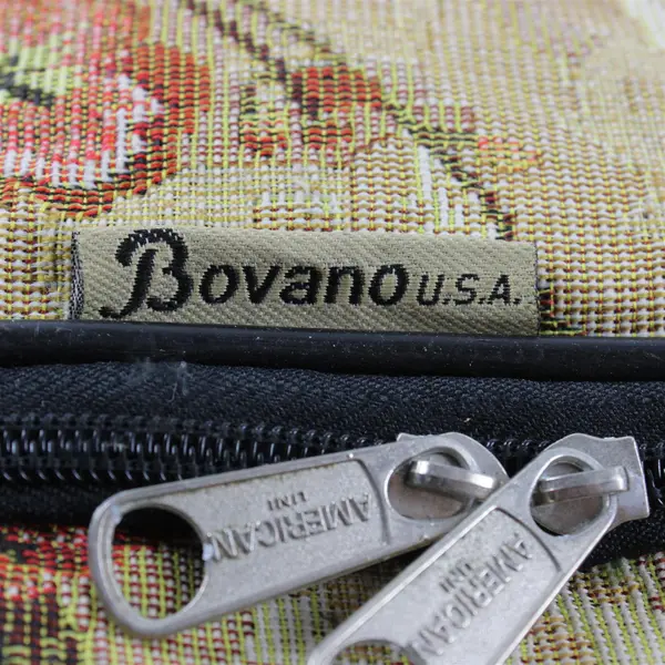 Vintage Bovano Earth-Tones Floral Tapestry Tote Bag 