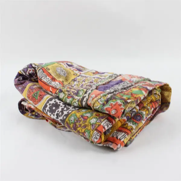 Unbranded Large Cotton Multicolor Hand-Printed Motif Tapestry 5ftx7ft