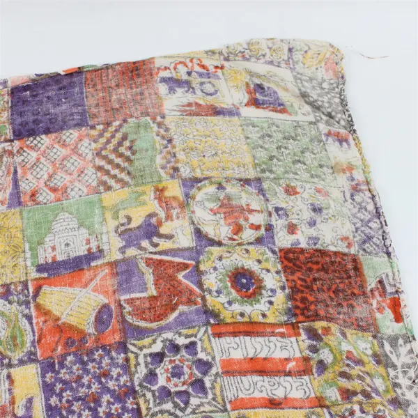 Unbranded Large Cotton Multicolor Hand-Printed Motif Tapestry 5ftx7ft