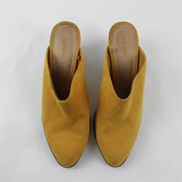 Old Navy Womens Size 9 Mustard Yellow Faux Suede Mule Bootie