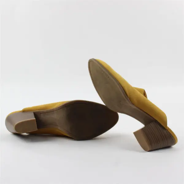 Old Navy Womens Size 9 Mustard Yellow Faux Suede Mule Bootie