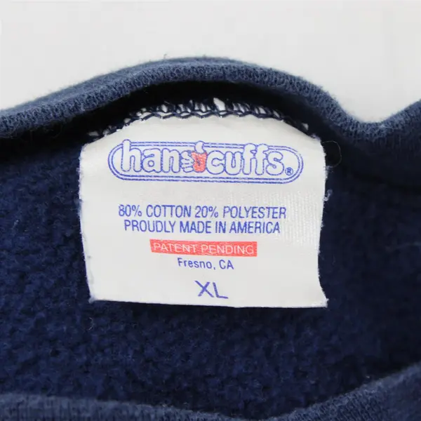 Vintage 90s Handcuffs Blue Crewneck Sweatshirt Embroidered Logo USA X-Large