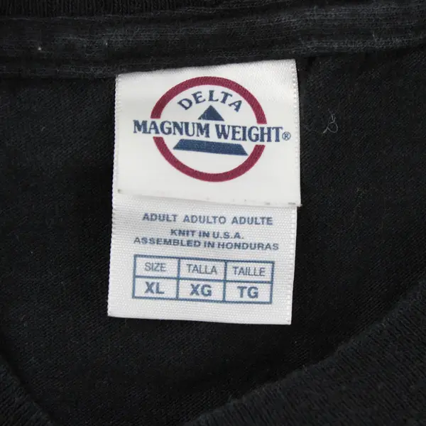 Vtg Delta Magnum Weight Adult Size XL Black "Wiseman" Graphic T-Shirt