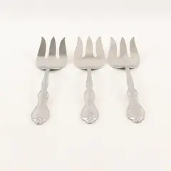 Three 1847 Rogers Bros Stainless Meat Forks- Pattern Unknown