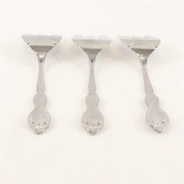Three 1847 Rogers Bros Stainless Meat Forks- Pattern Unknown
