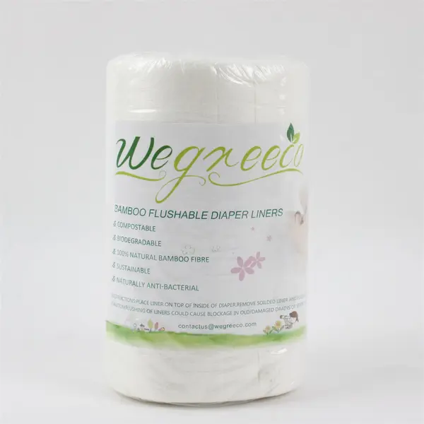 WeGreeco Bamboo Flushable Diaper Liners Roll