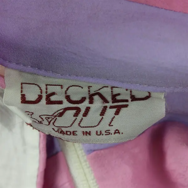 Vintage 80's Decked Out Women's M/L Multicolor Full Zip Windbreaker Jacket