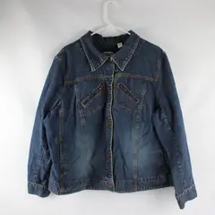 Vintage Jamaica Bay Women’s Size 2X Trucker Y2K Denim Jean Jacket 