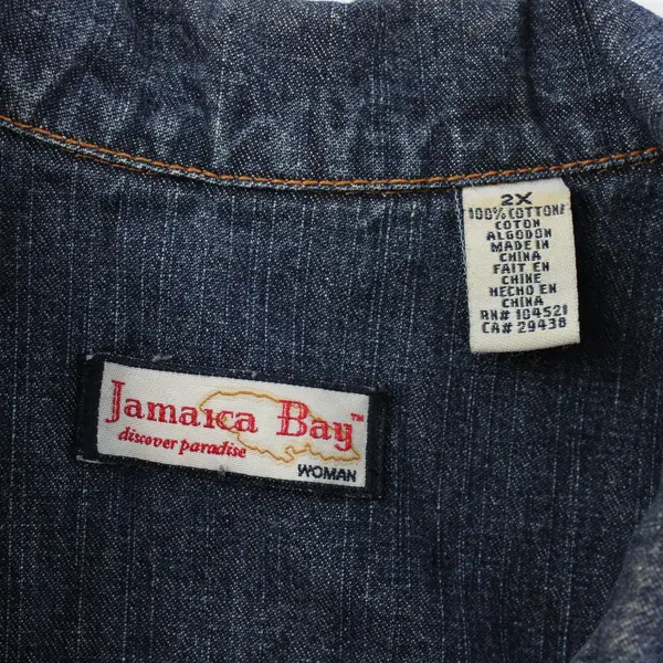 Vintage Jamaica Bay Women’s Size 2X Trucker Y2K Denim Jean Jacket 