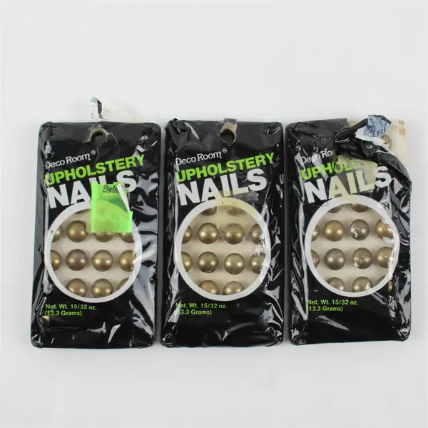Deco Room 259H Upholstery Nails  Nickel 15/32 oz Lot of 3 Packs - 1 Partial 