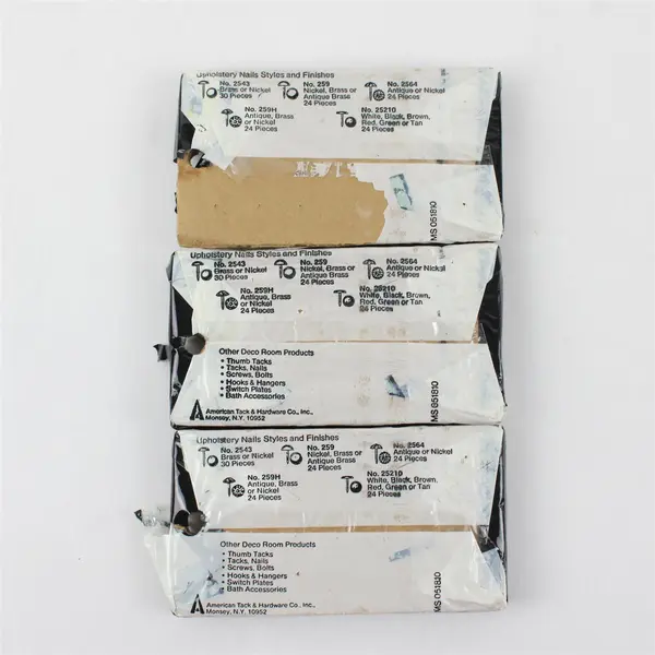 Deco Room 259H Upholstery Nails  Nickel 15/32 oz Lot of 3 Packs - 1 Partial 