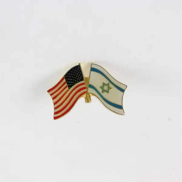 USA Israel Flags Enamel Crossed Friendship Lapel Pin 1in
