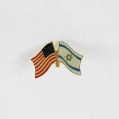 USA Israel Flags Enamel Crossed Friendship Lapel Pin 1in