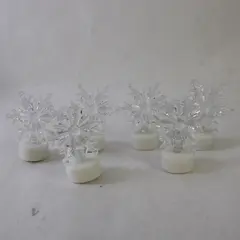 Set of 6 Color Changing Snowflake Tealights Holiday Decor