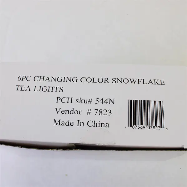 Set of 6 Color Changing Snowflake Tealights Holiday Decor