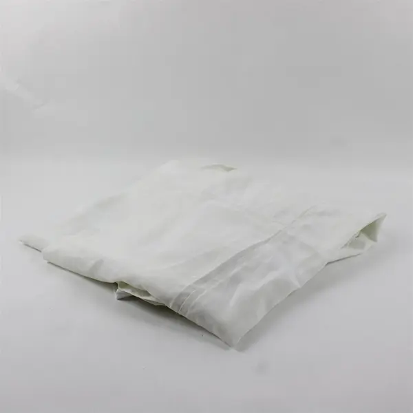White L-Shaped Polyester Tablecloth Drop Down Edges 36 x 52 in