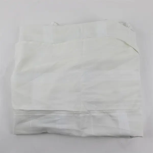 White L-Shaped Polyester Tablecloth Drop Down Edges 36 x 52 in