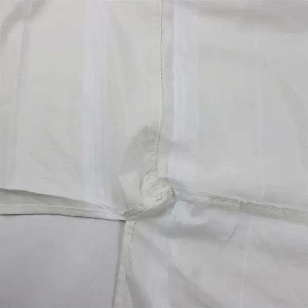 White L-Shaped Polyester Tablecloth Drop Down Edges 36 x 52 in