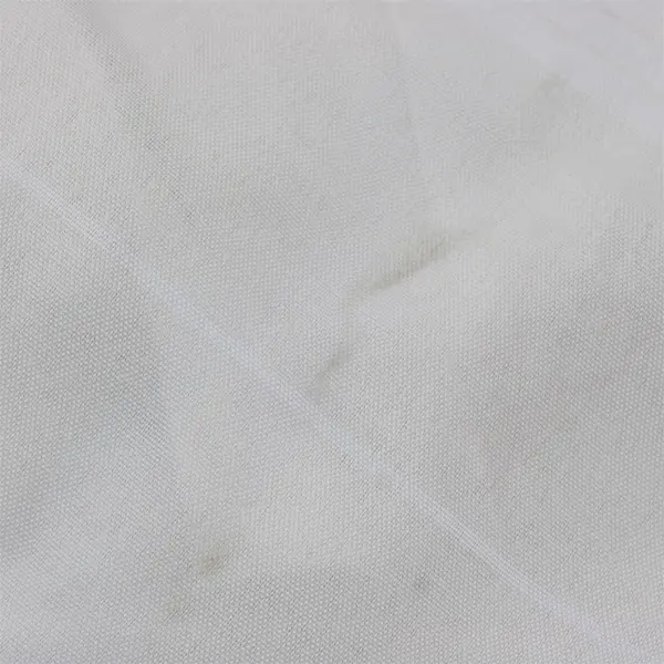 White L-Shaped Polyester Tablecloth Drop Down Edges 36 x 52 in