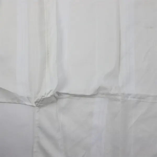 White L-Shaped Polyester Tablecloth Drop Down Edges 36 x 52 in