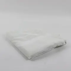White Woven Striped Polyester Tablecloth 18in Square Drop Edge