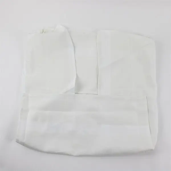 White Woven Striped Polyester Tablecloth 18in Square Drop Edge