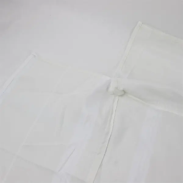 White Woven Striped Polyester Tablecloth 18in Square Drop Edge