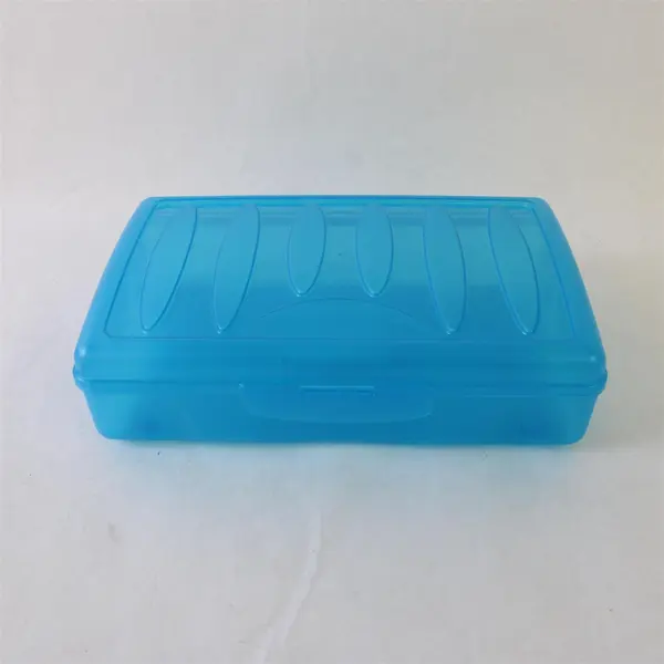 Lot of 2 Eldon Plastic Pencil Boxes Purple Blue Pre-Owned