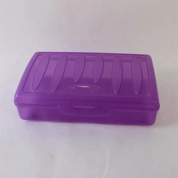 Lot of 2 Eldon Plastic Pencil Boxes Purple Blue Pre-Owned