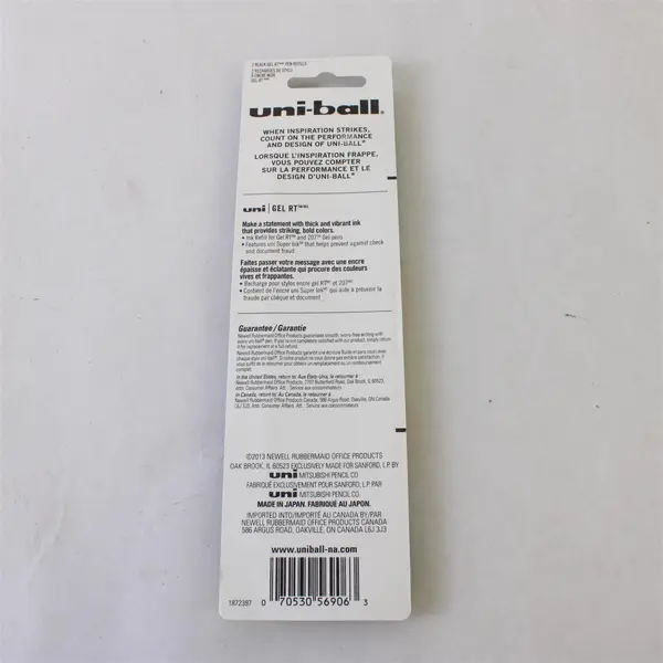 Lot of 5 Uni-Ball Gel RT 207 2-Pack Refills Black 0.7mm Medium 10 Refills