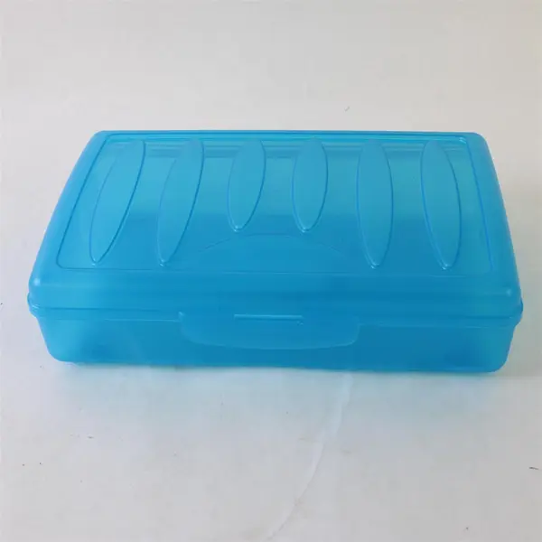 Lot of 2 Plastic Pencil Boxes Eldon USA Purple Blue Pre-Owned