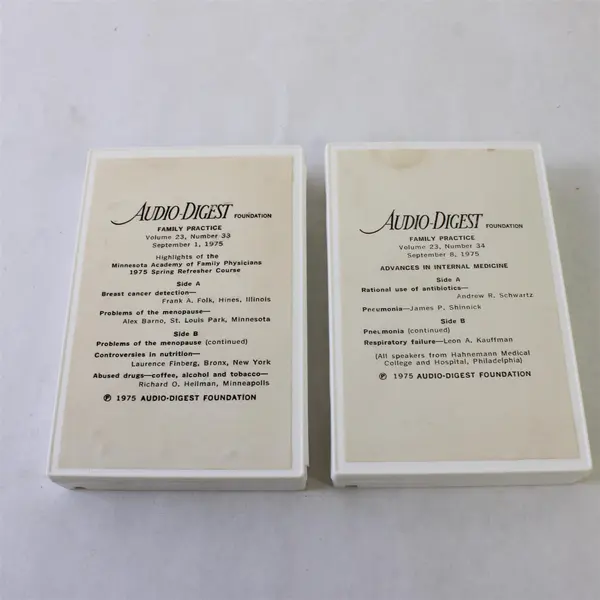 Lot of 2 Audio Digest Family Practice Vol 23 Nos 33 & 34 Sep 1975