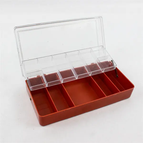 Lot of 2 Small Parts Storage Boxes Organizer 7.5x7.5x3.75