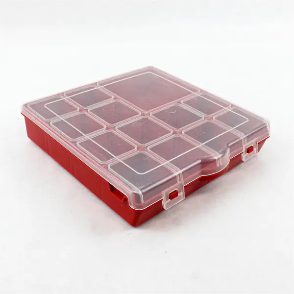 Lot of 2 Small Parts Storage Boxes Organizer 7.5x7.5x3.75