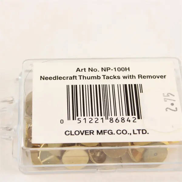 Clover NP-100H Lot of 36 Gold Crafting Thumbtacks w/ Tack Remover