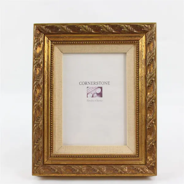 Vintage FETCO Cornerstone Gold Finish Wooden Tabletop Picture Frame 5"x7"