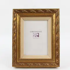 Vintage FETCO Cornerstone Gold Finish Wooden Tabletop Picture Frame 5"x7"