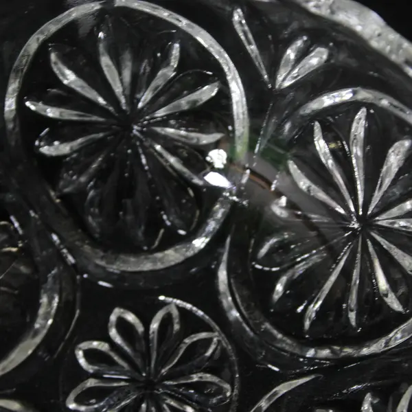 Lot of 6 Anchor Hocking Medallion Pattern Clear Glass Fruit Bowls 4.5in