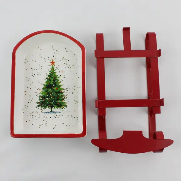 Arlington Designs Ceramic And metal 2 Piece Sleigh Candy Dish
