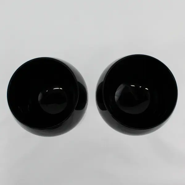Set of 2 Deep Purple Wine Glasses With Clear Stems 8.5"
