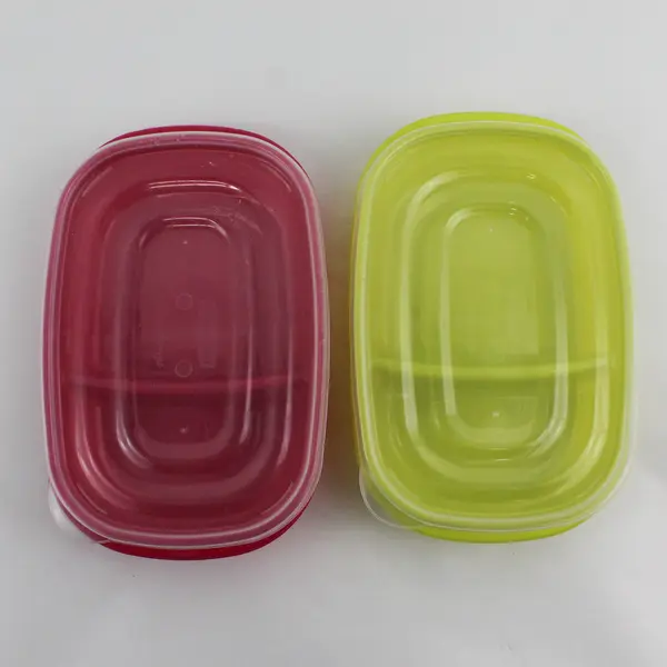 Lot of 2 Rubbermaid TakeAlongs Divided 3.7 Cup Containers Yellow Pink