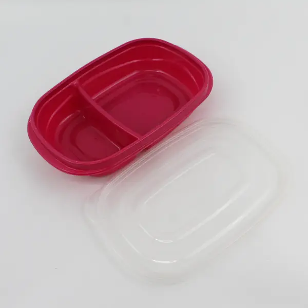 Lot of 2 Rubbermaid TakeAlongs Divided 3.7 Cup Containers Yellow Pink
