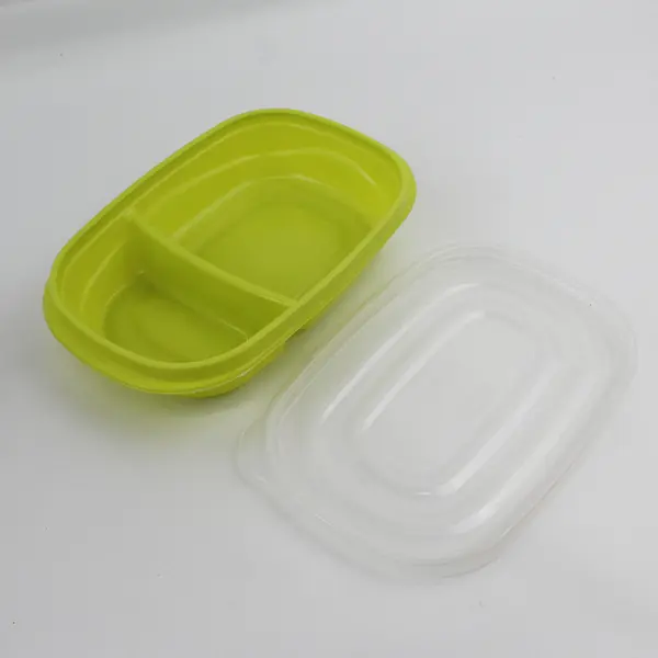 Lot of 2 Rubbermaid TakeAlongs Divided 3.7 Cup Containers Yellow Pink