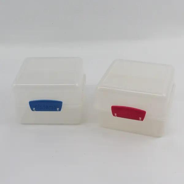 Lot of 2 Sistema Frosted Translucent Divided Food Storage Containers 1.4L