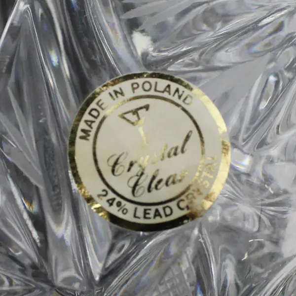 Crystal Clear Vintage Lead Crystal Footed Covered Candy Dish Poland 9.5"